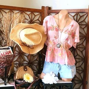 SUMMER CHIFFON MULTI FLORAL TOP